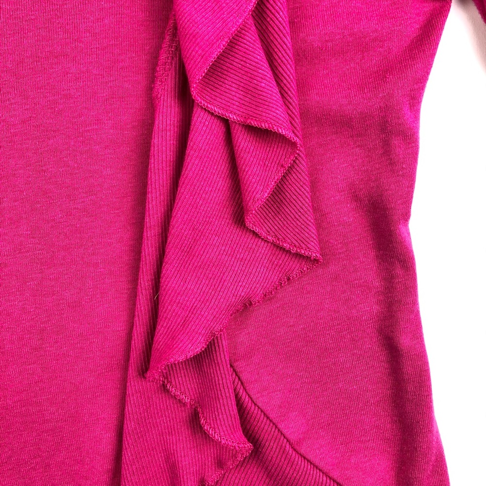 Express Hot Pink Ruffled Flyaway Cardigan - Picture 6 of 7